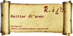 Reitter Ágnes névjegykártya